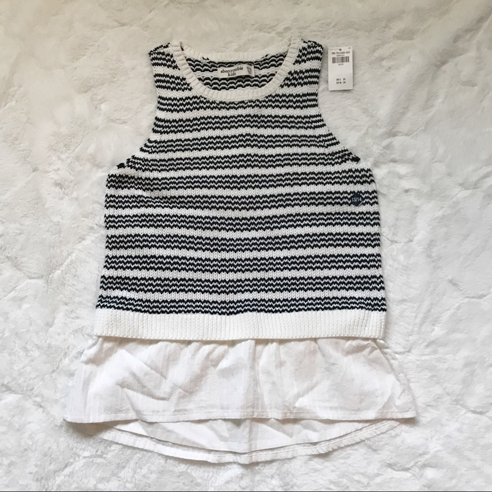 Abercrombie Kids Striped Twofer Sweater Tank Girls 13/14 NEW Layered Preppy Chic